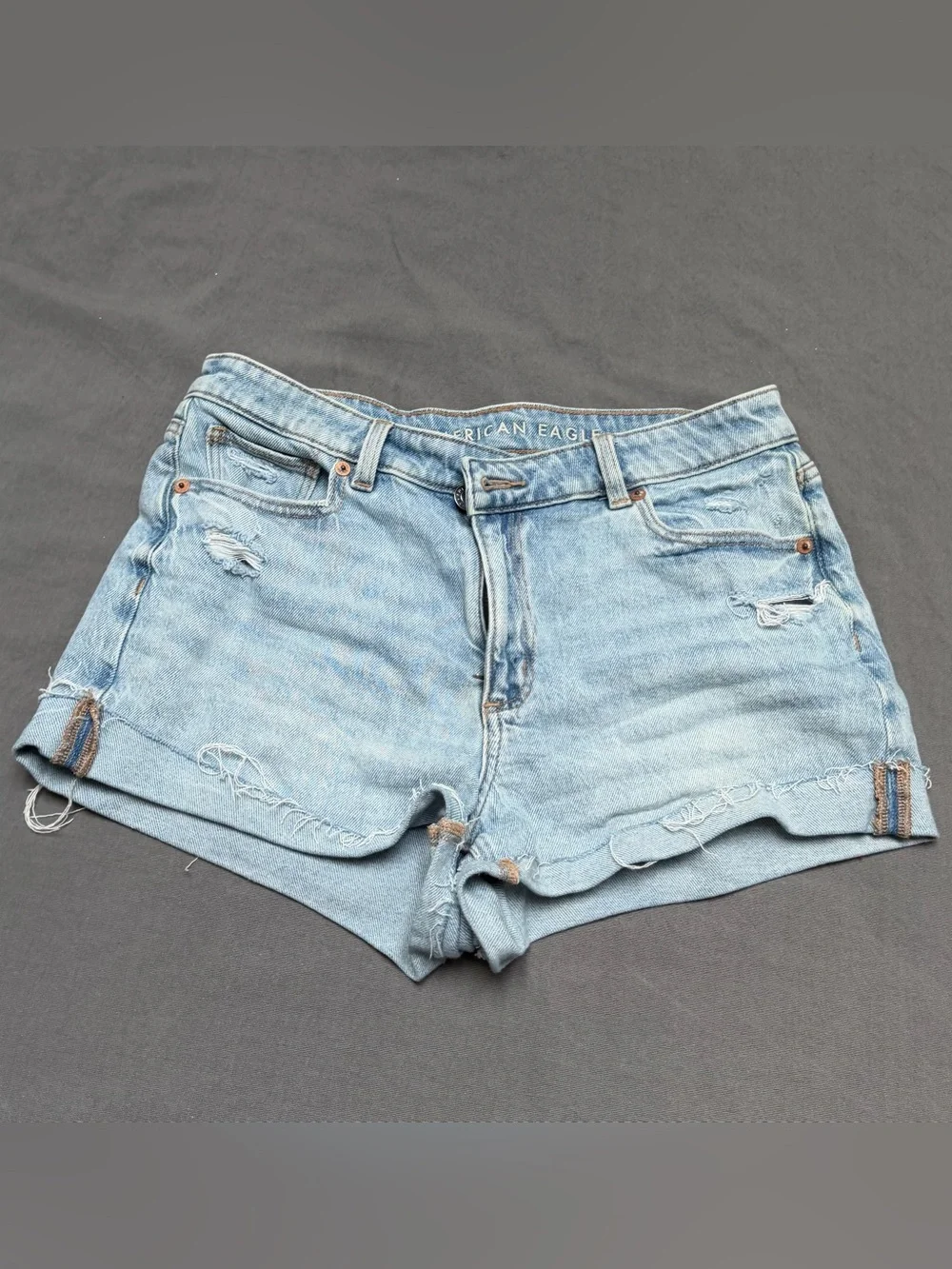 American Eagle Outfitters Light Wash Distressed Denim Shorts